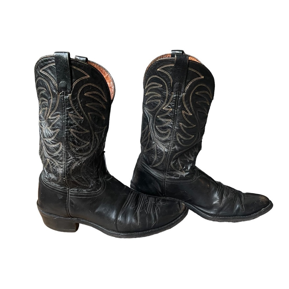 Acme Vintage Black Leather Upper Western/‎ Cowboy Boots Size: 10D